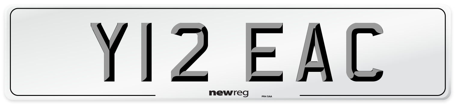 Y12 EAC Number Plate from New Reg